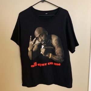 2PAC All Eyez On Me Black Shirt Cotton Men Size Large. Used Good Condition.